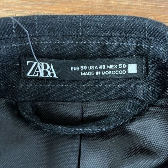 NEW Zara Pinstripe Mens Suit Jacket Blazer Size 40 - Picture 6 of 10